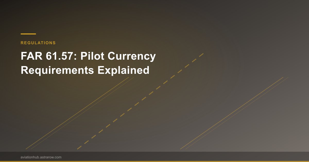 FAR §61.57: Pilot Currency Requirements Explained